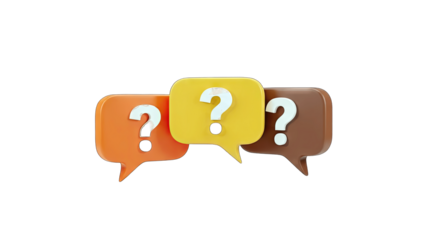 3D Question Mark Speech Bubbles - Communication Concept