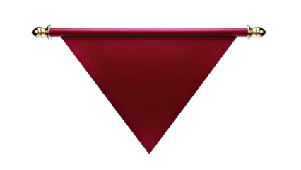 Red Banner Hanging on a White Background
