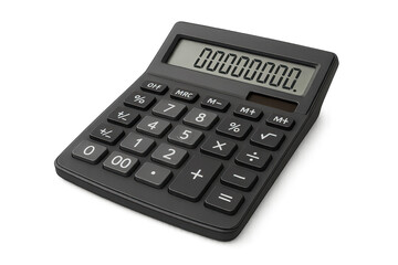 Black calculator with 00000000 on a transparent background image.