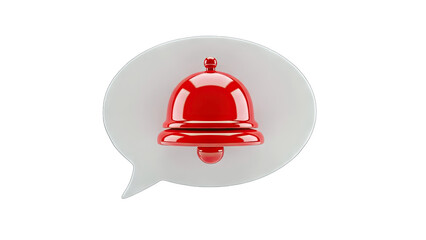 Red Bell Notification Icon on Speech Bubble - Alert Concept
