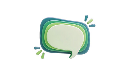 3D Speech Bubble Illustration on White Background