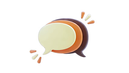 3D Speech Bubbles Communicating on White Background