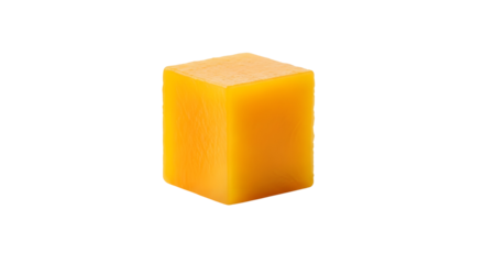 Isolated Orange Geometric Cube on White Background