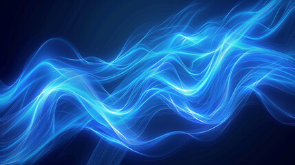 Glowing Blue Fluid Energy Wave Abstract Background