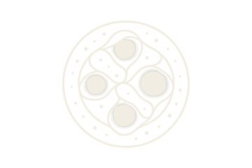 Fototapeta premium Cellular Balance Icons. Line style vector icons of Cellular Balance: glowing cells, curved polygons, circular symmetry, floating