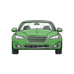 Green Sports Car Front View Automotive Illustration Modern Vehicle Design Transport Icon Automotive Industry