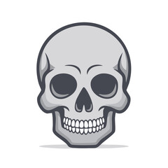 Fototapeta premium Cartoon Skull Illustration Featuring Detailed Bone Structure and Intricate Shadowing for Halloween and Day of the Dead Themes