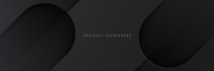 Abstract black background with shadow element. Elegant geometric shape. Modern design. Luxury style. Suit for cover, poster, presentation, banner, header, website, brochure