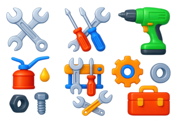 Set of tools including a wrench, pliers, and a screwdriver