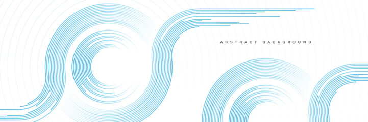 Futuristic abstract background. Geometric stripe line art design. Modern blue circle lines pattern. Future technology concept. Suit for business, banner, website, corporate, presentation