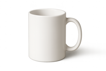Clean White Mug on a transparent background for your amazing designs