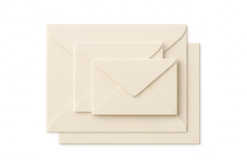 Stack of Ivory Envelopes on transparent background, Mailing Solutions