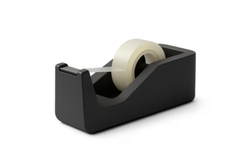Black Tape Dispenser with Roll on a transparent background design.