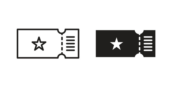 Ticket icon for template. Icon vector graphic set