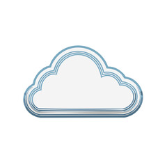 Fototapeta premium Clean cloud outline icon featuring a thin blue border on a bright white background design element