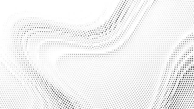 Abstract flowing halftone wave pattern for creative posters, tech branding, web backgrounds, modern digital artwork, UI design elements vector illustration