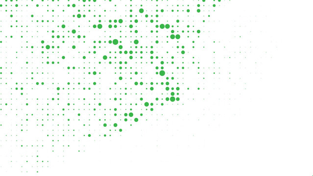 Green halftone dot wave accent for eco branding, nature posters, fresh digital layouts, modern abstract design vector illustration