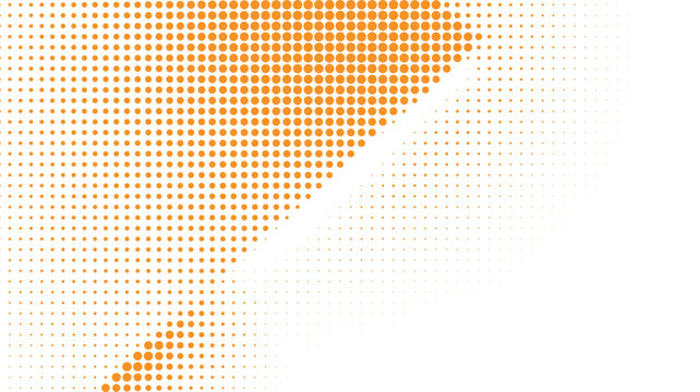 Orange halftone diagonal dot accent for creative posters, branding layouts, modern digital design, abstract backgrounds vector illustration