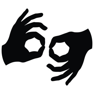 Interpreter Hands Icon &ndash; ASL Silhouette for Sign Language, Accessibility, Communication & Inclusion