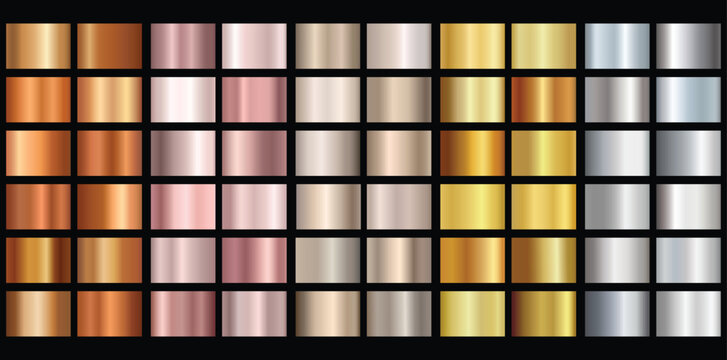 Gold rose silver bronze copper and golden foil texture gradation background