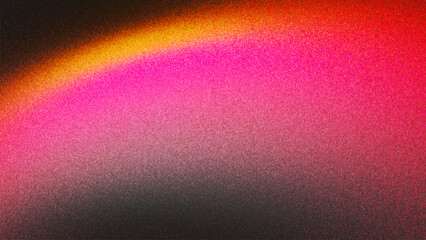 Naklejka premium Vibrant grainy gradient blending vivid warm tones with noise texture created from thousands of individual dots. Soft atmospheric backdrop with film grain aesthetic for minimalist creative projects