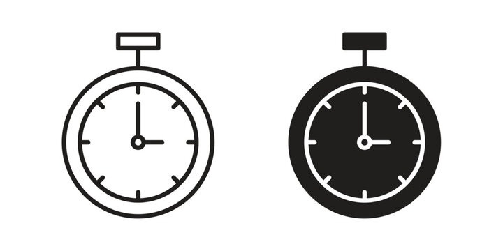 Stopwatch icon pictogram in trendy outline style. icon, sign or symbol.