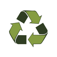 Fototapeta premium Illustration of Recycle Sign on White Background: Environmental Conservation Symbol
