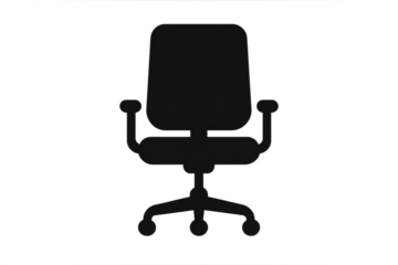 Office chair vector silhouette with transparent background isolated design