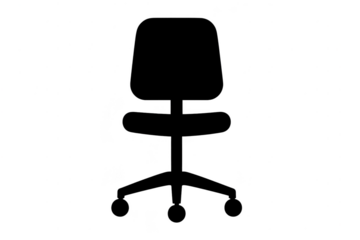 Ergonomic office chair isolated on transparent background vector asset.