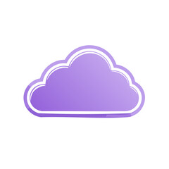 Fototapeta premium Lilac Cloud Shape Illustration, Weather Symbol, Graphic Design Element, Flat Design, Cute Isolated Design