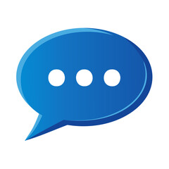 Fototapeta premium Blue Speech Bubble with Ellipsis Communication Concept Chat Symbol Icon