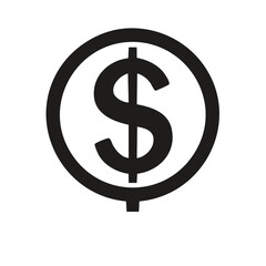 Obraz premium Dollar Sign Symbol in Circle Currency Icon Vector Illustration