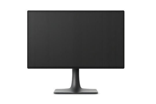 Modern computer monitor display with transparent background, flat screen