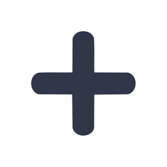 Obraz premium Plus Sign Illustration Addition Symbol Dark Gray Shape on White Isolated Background Graphic Resource