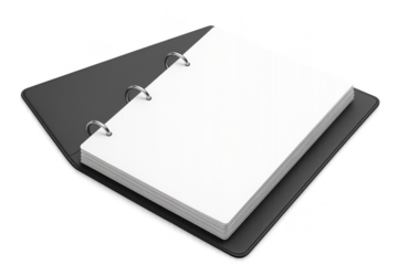 Ring Binder with Pages on transparent background mockup close-up.