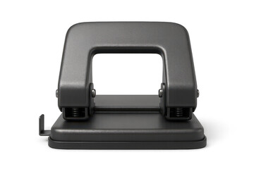 Black paper hole puncher isolated on transparent background render