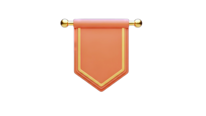 3D Rendered Orange Banner on White Background