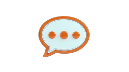 3D Rendered Speech Bubble Icon on White Background