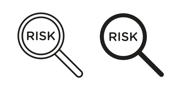 Risk analysis icon in filled, thin line, stroke style for website and apps