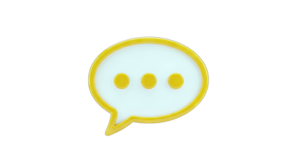 3D Speech Bubble Icon on White Background