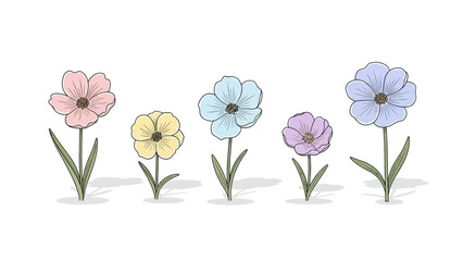 Obraz premium Vector illustration of early spring flowers bloomin