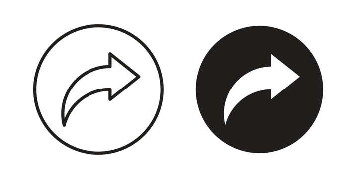 Share icon in filled, thin line, stroke style for website and apps