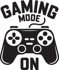 Gaming Mode On Controller Typography Design