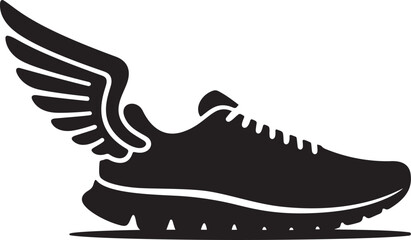 Fast Winged Running Shoe Silhouette Logo