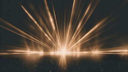 Dark horizon with colourful light emmanating from the centre, laser rays in all direction, explosion, abstract futuristic background.