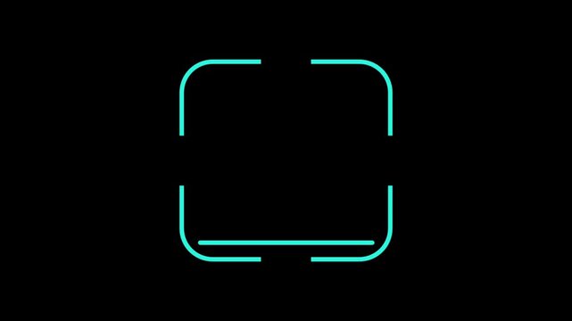 Video Frame Photo Border Camera Viewfinder Interface Line Icon Animated Graphic Element Transparent Background