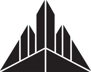 Geometric Mountain Peak Minimal Silhouette Logo