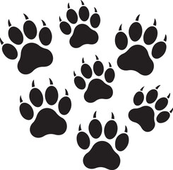 Paw Prints Silhouette – Cute Pet Paw Pattern Vector
