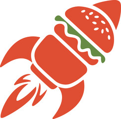 Creative Fast Food Rocket Vector Illustration