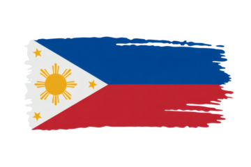 Brushstroke Philippines flag design for patriotic displays, cultural events and national pride projects, transparent PNG